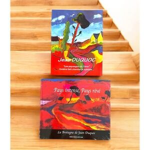 2 Art Books by Jean Duquoc Pays intense, Pays reve" and "Les paysages de lame"